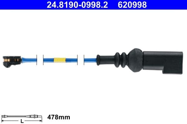 senzor de avertizare,uzura placute de frana ATE 24.8190-0998.2