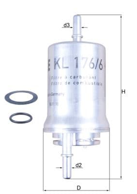 filtru combustibil MAHLE KL 176/6D