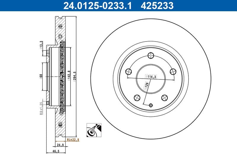 Disc frana ATE 24.0125-0233.1