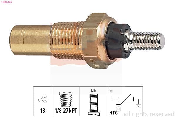 senzor,temperatura lichid de racire EPS Made in Italy - OE Equivalent 1.830.124