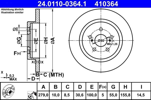 Disc frana ATE 24.0110-0364.1
