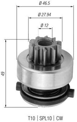 Pinion electromotor MAGNETI MARELLI 940113020357