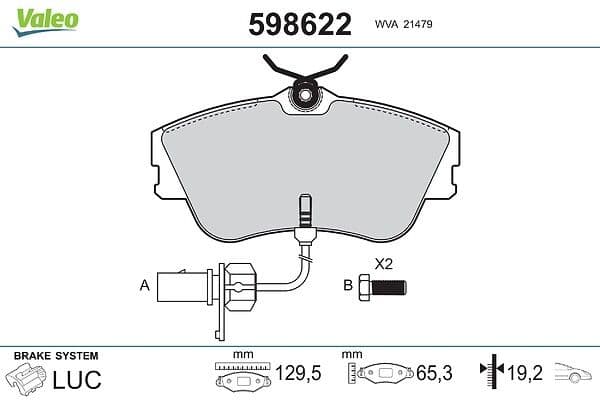 set placute frana,frana disc VALEO 598622