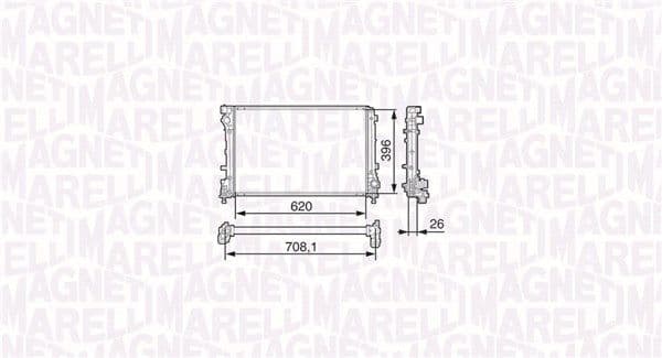 Radiator, racire motor MAGNETI MARELLI 350213131700