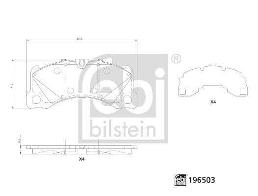 set placute frana,frana disc FEBI BILSTEIN 196503