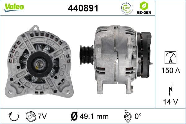 Generator / Alternator VALEO RE-GEN REMANUFACTURED 440891