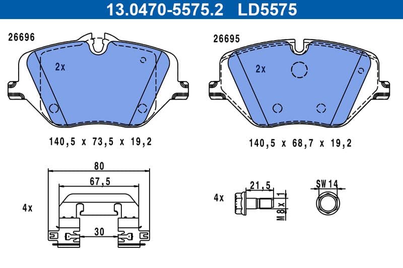 set placute frana,frana disc ATE Ceramic 13.0470-5575.2