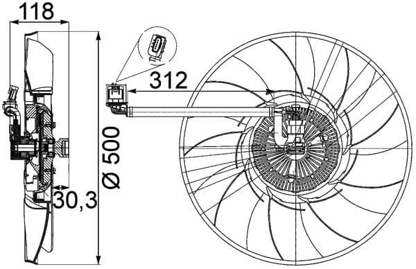 Ventilator, radiator MAHLE BEHR *** PREMIUM LINE *** CFF 468 000P