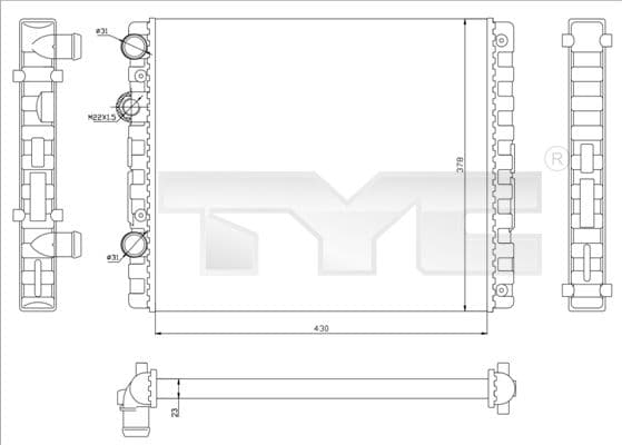 Radiator, racire motor TYC 737-0040