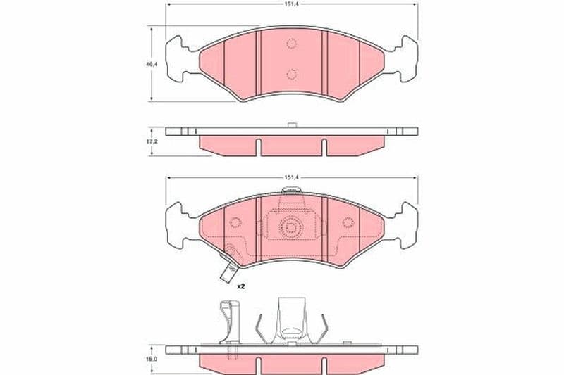 set placute frana,frana disc TRW GDB3224