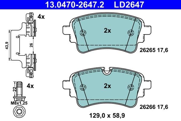 set placute frana,frana disc ATE Ceramic 13.0470-2647.2