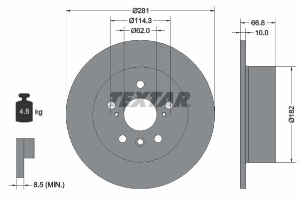 Disc frana TEXTAR PRO 92257803
