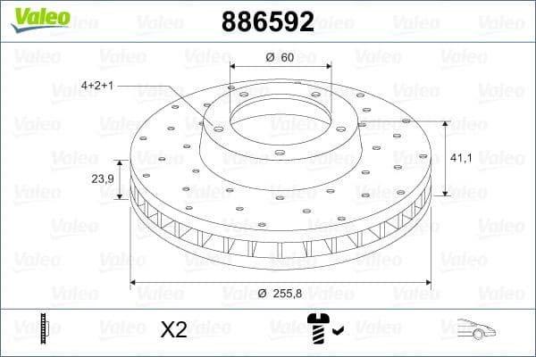 Disc frana VALEO 886592