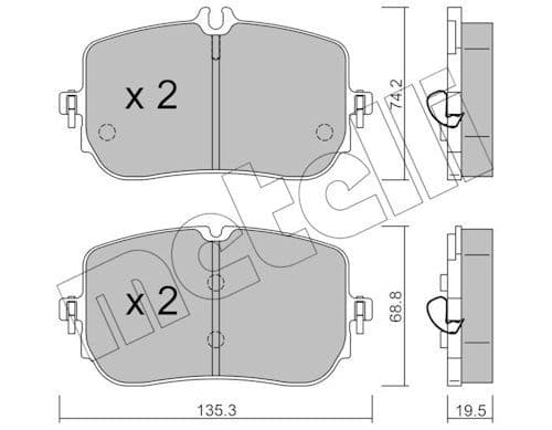 set placute frana,frana disc METELLI 22-1268-0