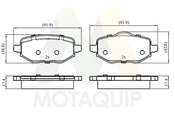 set placute frana,frana disc MOTAQUIP LVXL2150