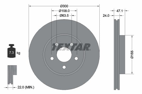 Disc frana TEXTAR PRO+ 92109605