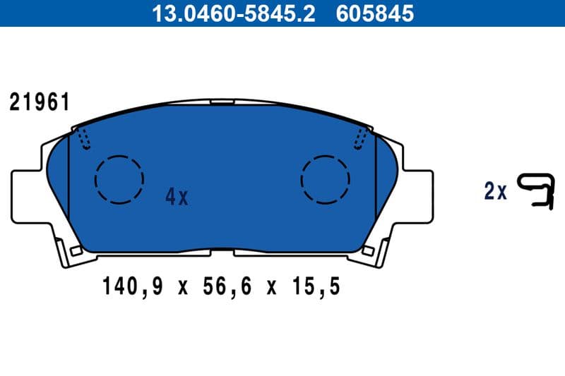 set placute frana,frana disc ATE 13.0460-5845.2