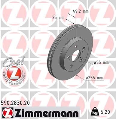 Disc frana ZIMMERMANN COAT Z 590.2830.20