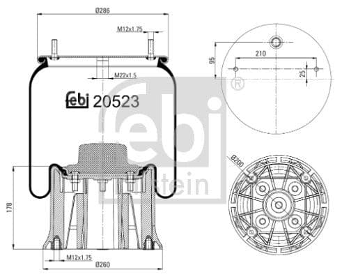 Burduf, suspensie pneumatica FEBI BILSTEIN 20523