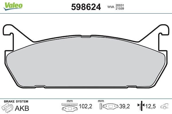 set placute frana,frana disc VALEO 598624