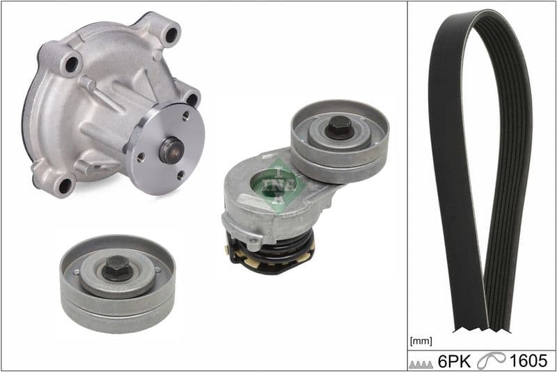 Pompa apa + Set curea transmisie cu caneluri Schaeffler INA 529 0330 31