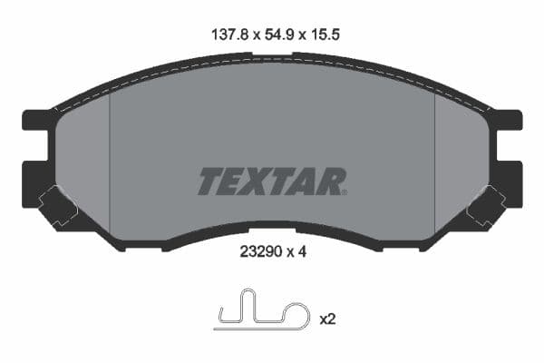 set placute frana,frana disc TEXTAR 2329002