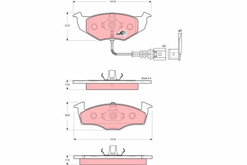 set placute frana,frana disc TRW COTEC GDB1586