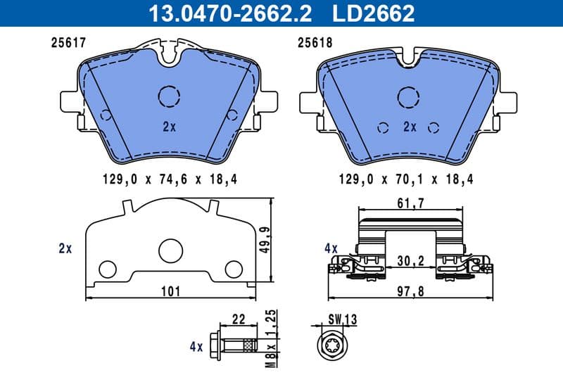set placute frana,frana disc ATE Ceramic 13.0470-2662.2