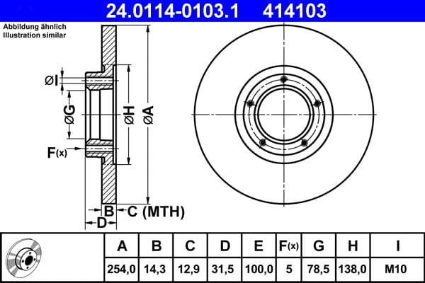 Disc frana ATE 24.0114-0103.1