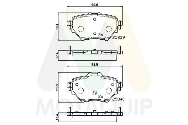 set placute frana,frana disc MOTAQUIP LVXL1760