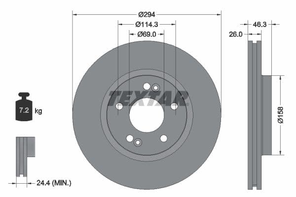 Disc frana TEXTAR PRO 92136403