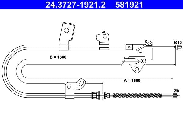 Cablu, frana de parcare ATE 24.3727-1921.2