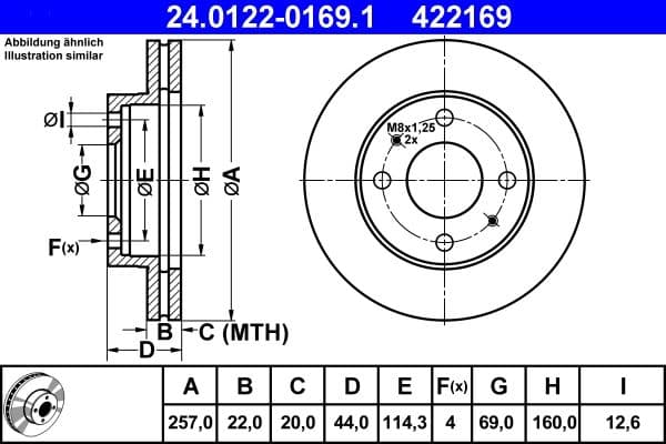 Disc frana ATE 24.0122-0169.1