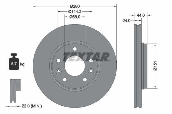 Disc frana TEXTAR PRO 92346803