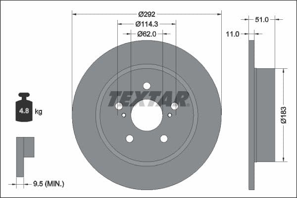 Disc frana TEXTAR PRO 92347803