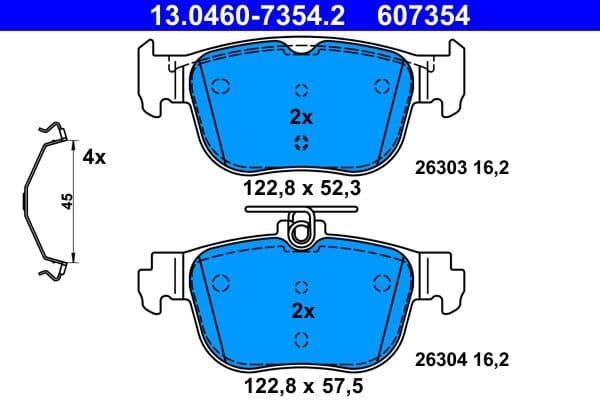set placute frana,frana disc ATE 13.0460-7354.2