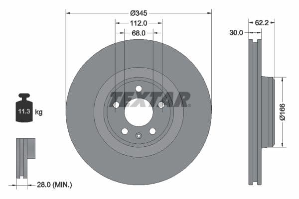 Disc frana TEXTAR PRO+ 92294305