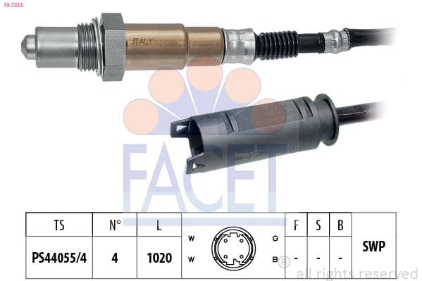 Sonda Lambda FACET Made in Italy - OE Equivalent 10.7255