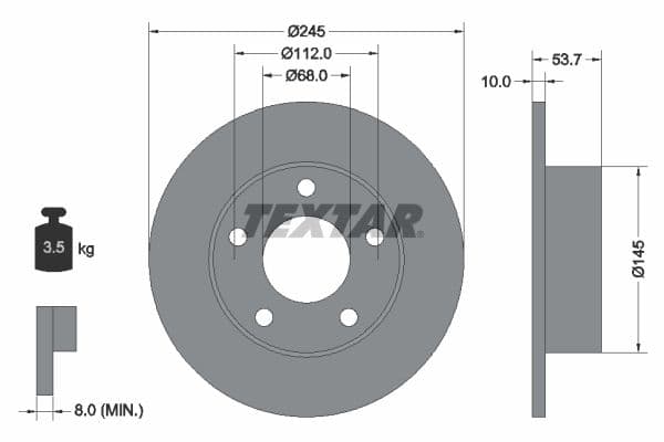 Disc frana TEXTAR PRO 92090803