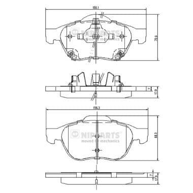set placute frana,frana disc NIPPARTS J3602115