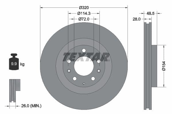 Disc frana TEXTAR PRO 92203403