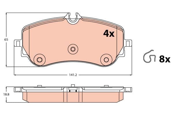 set placute frana,frana disc TRW GDB2379