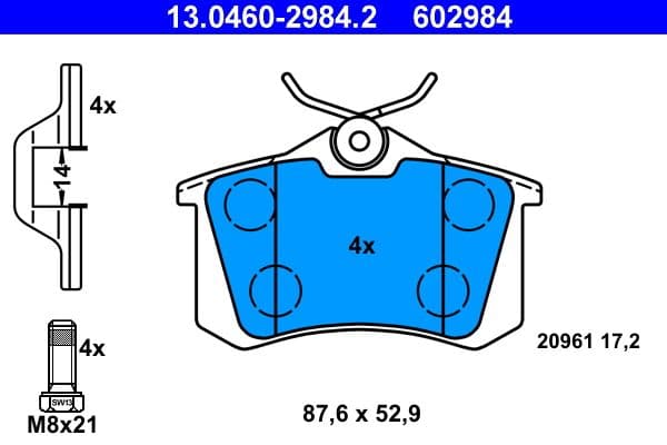 set placute frana,frana disc ATE 13.0460-2984.2