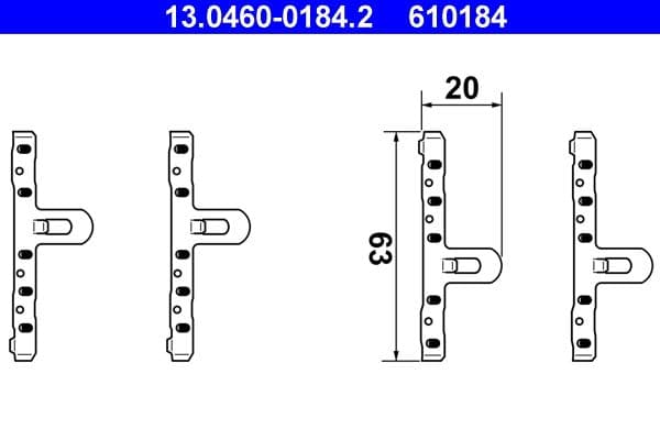 Set accesorii, placute frana ATE 13.0460-0184.2