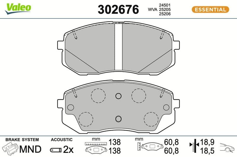 set placute frana,frana disc VALEO 302676