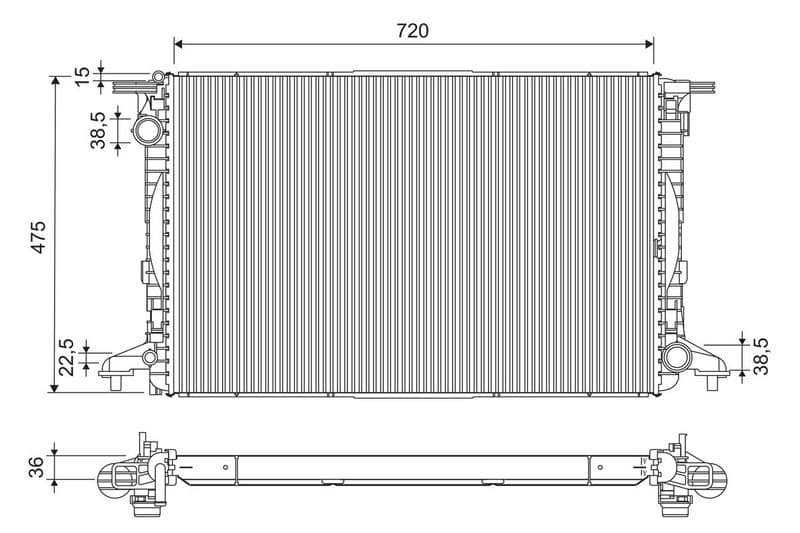 Radiator, racire motor VALEO 701309