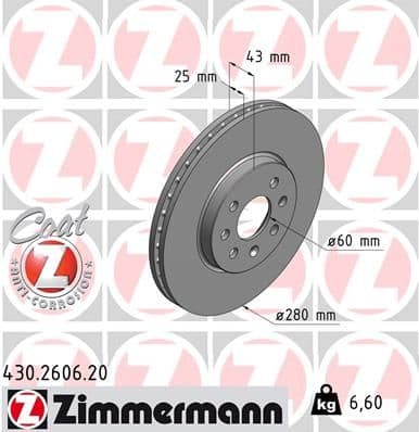 Disc frana ZIMMERMANN COAT Z 430.2606.20