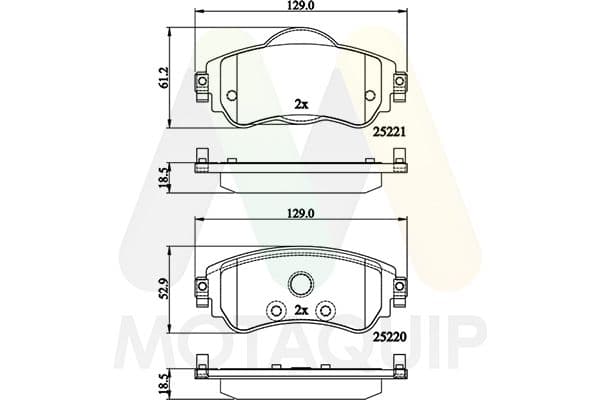 set placute frana,frana disc MOTAQUIP LVXL1677
