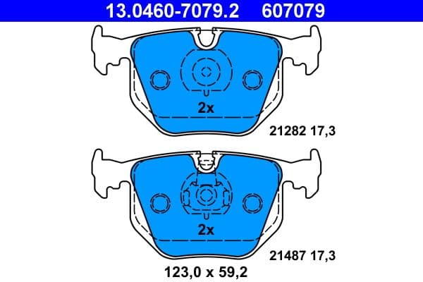 set placute frana,frana disc ATE 13.0460-7079.2