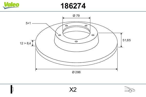 Disc frana VALEO 186274